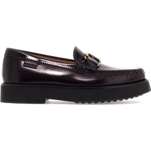 Timeless Leather Loafers with T Buckle , female, Sizes: 4 UK, 7 UK, 5 UK, 3 UK - TOD'S - Modalova