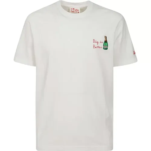 Portofino Weiße Baumwoll-T-Shirt mit Druck , Herren, Größe: S - MC2 Saint Barth - Modalova