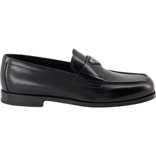 Leather Slip-On Moccasins , male, Sizes: 8 1/2 UK, 8 UK, 6 UK - Prada - Modalova