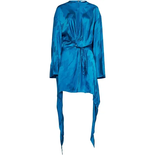 Blaues Minikleid mit Ausschnitt - The Attico - Modalova