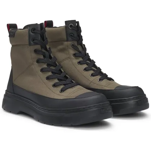 Moderne High-Top Boots mit Brandings , Herren, Größe: 42 EU - Hugo Boss - Modalova