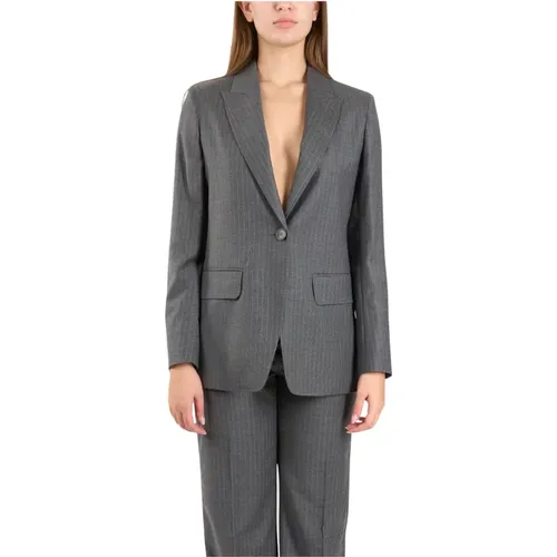 Wool Flannel Blazer Straight Cut , female, Sizes: S, L, XS - Max Mara Studio - Modalova