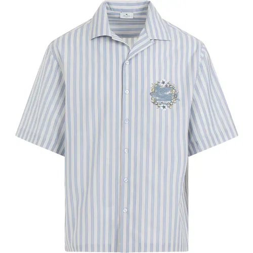 Blue Striped Cotton Shirt , male, Sizes: S, L - ETRO - Modalova