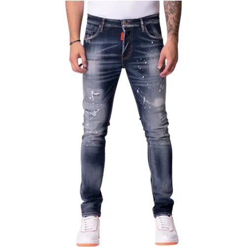 Embroided Red Jeans , male, Sizes: W36, W30, W29 - My Brand - Modalova