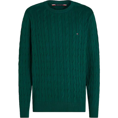 Klassischer Rundhals-Strickpullover , Herren, Größe: M - Tommy Hilfiger - Modalova