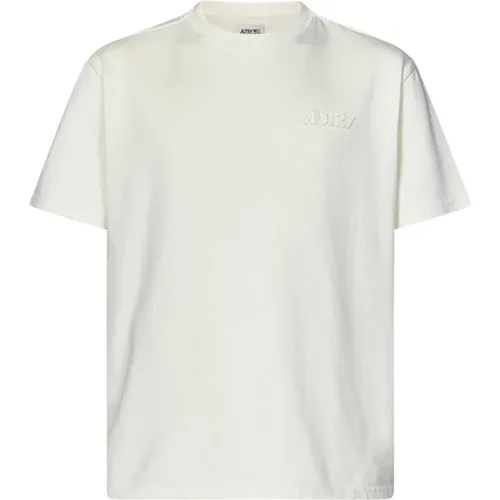 Weißes T-Shirt mit Ton-in-Ton-Logo , Herren, Größe: S - Autry - Modalova