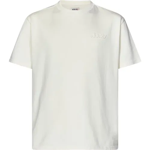 Weißes T-Shirt mit Ton-in-Ton-Logo , Herren, Größe: XL - Autry - Modalova