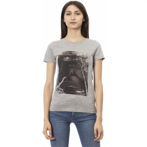 Casual Rundhals Kurzarm T-Shirt , Damen, Größe: L - Trussardi - Modalova