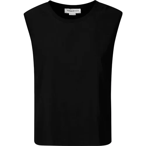 Sleeveless T-Shirt in Trendy Style , female, Sizes: S, M - Victoria Beckham - Modalova