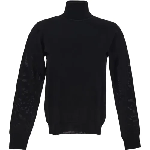 Luxuriöser Schwarzer Wollpullover mit hohem Kragen , Damen, Größe: XS - Maison Margiela - Modalova