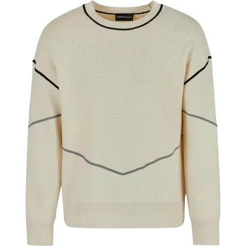 Vanilla Crew-neck Wool Cotton Sweater , Herren, Größe: M - Emporio Armani - Modalova