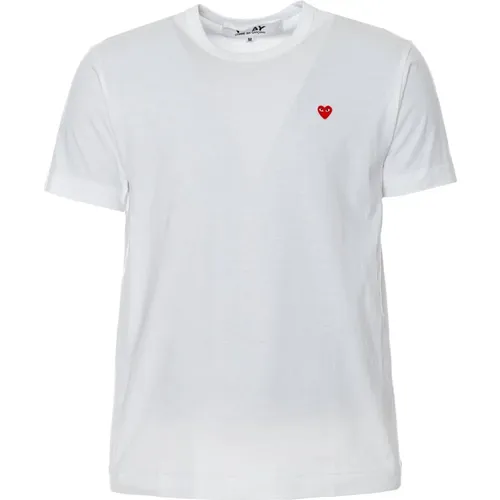 Logo Patch T-Shirt, Rundhalsausschnitt, Made in Japan - Comme des Garçons Play - Modalova