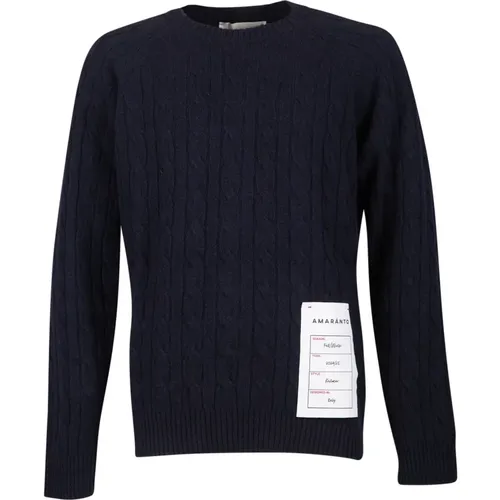 Crewneck Wool Cashmere Sweater , male, Sizes: M, L, S - Amaránto - Modalova