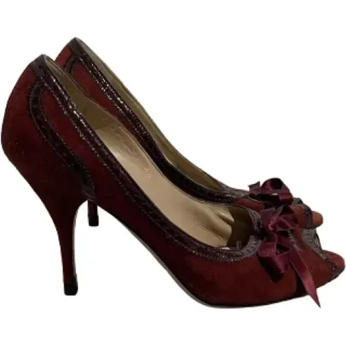 Pre-owned Suede heels , female, Sizes: 3 1/2 UK - Valentino Vintage - Modalova