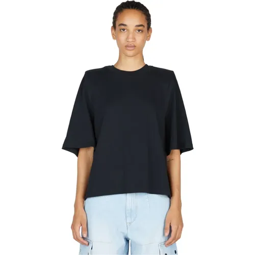 Cotton-Jersey Padded Shoulder Ben T-shirt , female, Sizes: S - Isabel marant - Modalova