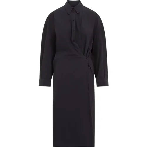 Straight Collar Twisted Midi Dress , female, Sizes: 2XS, XS, S - Lemaire - Modalova