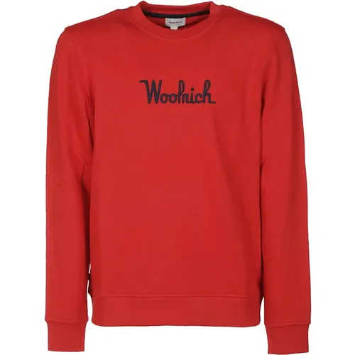 Essential Round Neck Sweatshirt for Men , male, Sizes: XL - Woolrich - Modalova