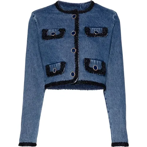 Denim Jacket Braided Edge , female, Sizes: S - Liu Jo - Modalova