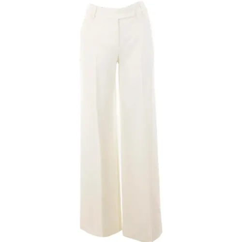 Wide Leg Ivory Palazzo Trousers , female, Sizes: XS, 2XS - Ermanno Scervino - Modalova