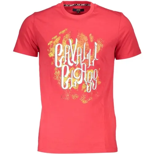 Printed Logo Tee Short Sleeve Round Neck , male, Sizes: M, 2XL, L, XL - Cavalli Class - Modalova