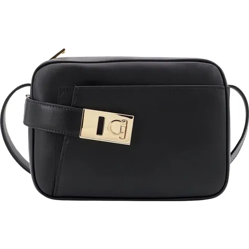 Leather Shoulder Bag with Zipper , female, Sizes: ONE SIZE - Salvatore Ferragamo - Modalova