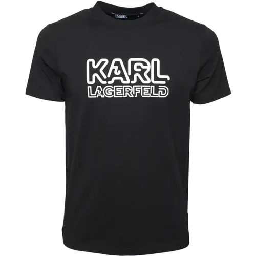 Schwarzes aufblasbares Logo T-Shirt , Herren, Größe: M - Karl Lagerfeld - Modalova