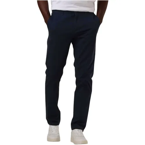 Dunkelblaue Stretch-Baumwoll-Chino , Herren, Größe: W34 L34 - Scotch & Soda - Modalova