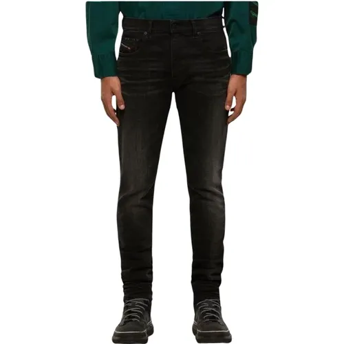 Schwarze Slim Fit Jeans , Herren, Größe: W32 - Diesel - Modalova