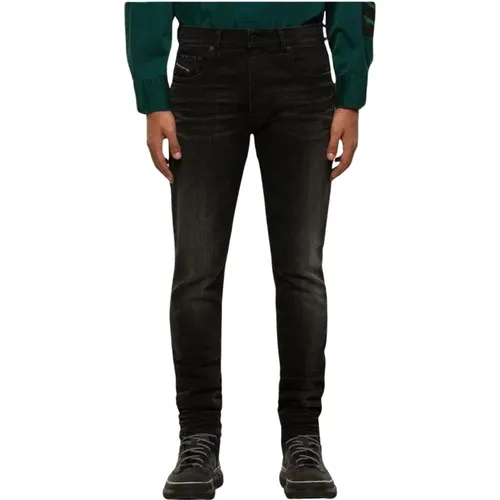 Schwarze Slim Fit Jeans , Herren, Größe: W34 - Diesel - Modalova