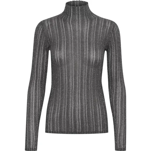 Gestreifter Pullover Sweater Gun Metal , Damen, Größe: 2XL - Soaked in Luxury - Modalova