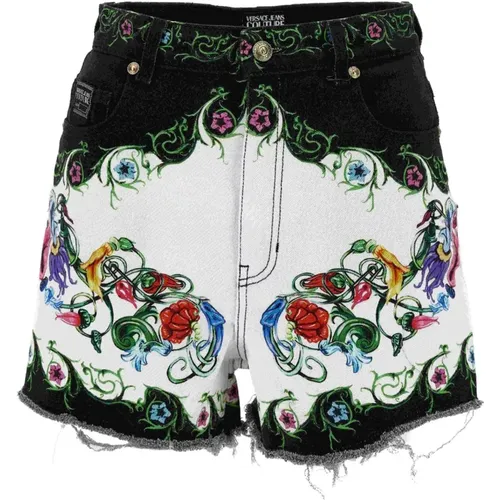 Weiße Hosen Shorts , Damen, Größe: W27 - Versace Jeans Couture - Modalova