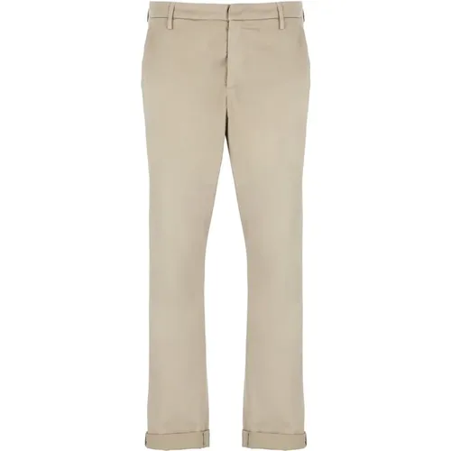 Cotton Trousers with Button Fastening , male, Sizes: W33, W34, W32 - Dondup - Modalova