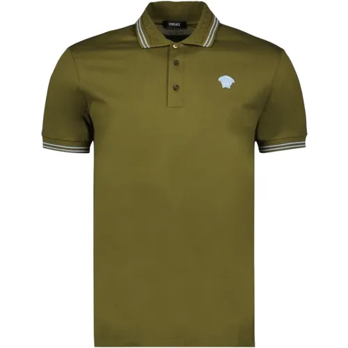 Medusa Polo Shirt Grün , Herren, Größe: M - Versace - Modalova