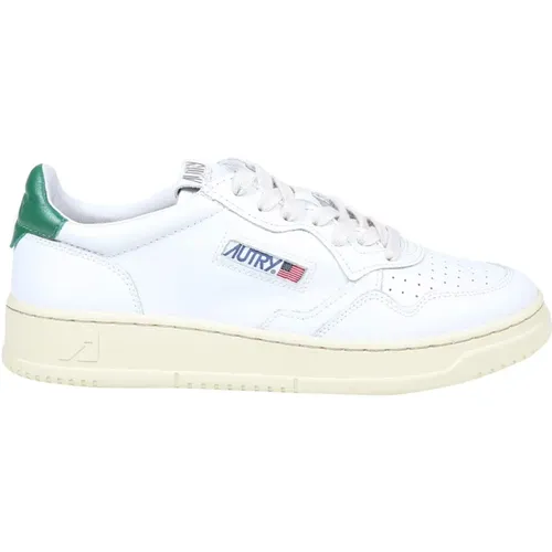 Weiße und grüne Ledersneakers - Autry - Modalova