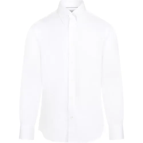 Baumwollhemd in Weiß , Herren, Größe: S - BRUNELLO CUCINELLI - Modalova