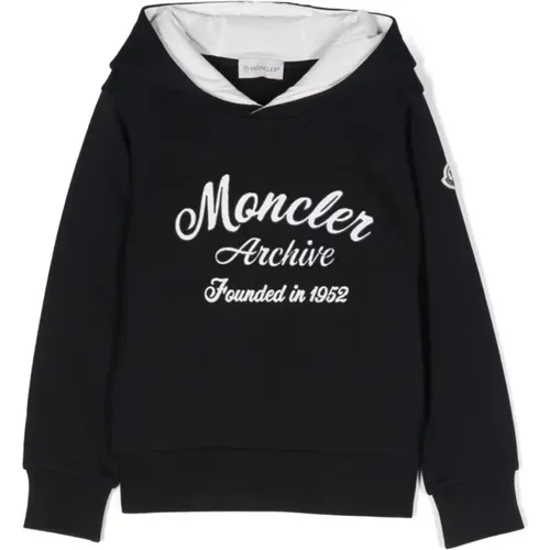 Navy Blue Hoodie Sweater Moncler - Moncler - Modalova