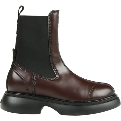 Patent Chelsea Boot for Everyday Wear , female, Sizes: 5 UK, 4 UK, 3 UK, 6 UK, 7 UK, 8 UK - Ganni - Modalova