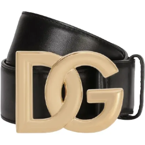 Leather Belt with DG Logo , female, Sizes: 85 CM, 80 CM - Dolce & Gabbana - Modalova