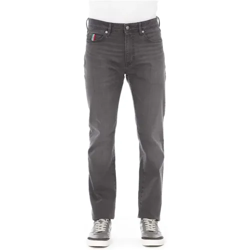 Logo-Detail Baumwoll-Jeans Regular Fit , Herren, Größe: W32 - Baldinini - Modalova