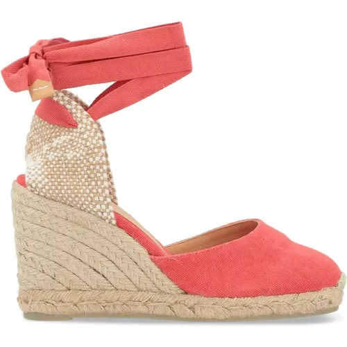 Lachs Stoff Espadrilles Carina Stil , Damen, Größe: 38 EU - Castañer - Modalova