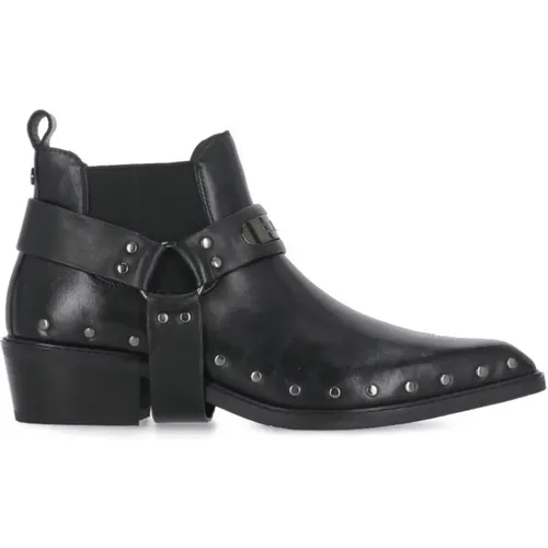 Nieten Leder Damenstiefel , Damen, Größe: 37 EU - Cult - Modalova