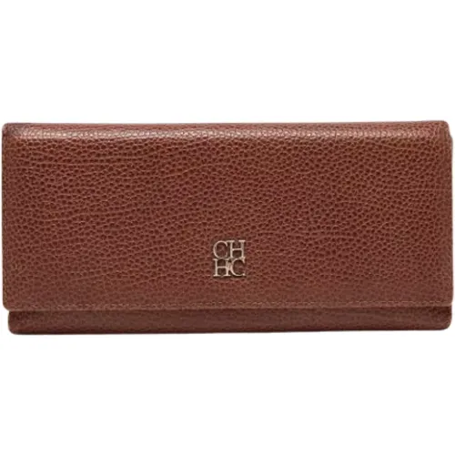 Pre-owned Leather wallets , female, Sizes: ONE SIZE - Carolina Herrera Pre-owned - Modalova