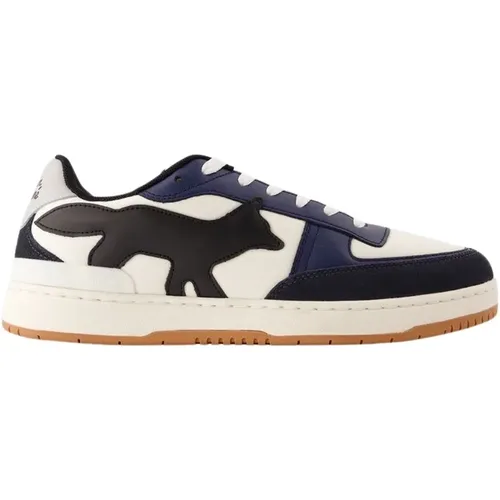 Blaue Ledersneakers - Chiru , Herren, Größe: 42 EU - Maison Kitsuné - Modalova