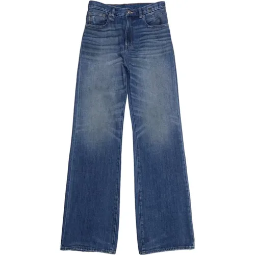 Indigo Denim Flared Jeans , female, Sizes: W26 - R13 - Modalova