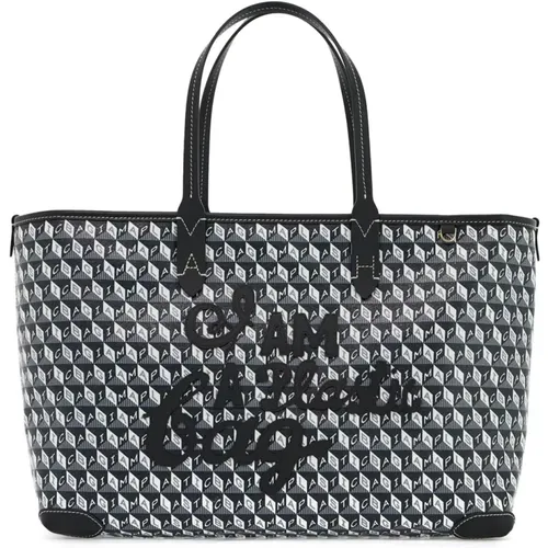 Eco-friendly Zipped Motif Tote Bag , female, Sizes: ONE SIZE - Anya Hindmarch - Modalova