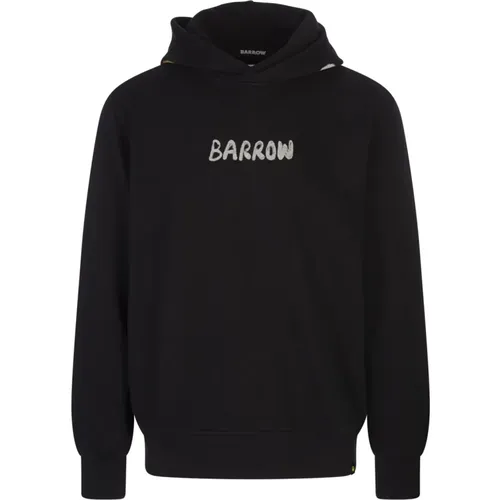 Schwarzer Oversized Hoodie mit Logodruck , Herren, Größe: L - BARROW - Modalova