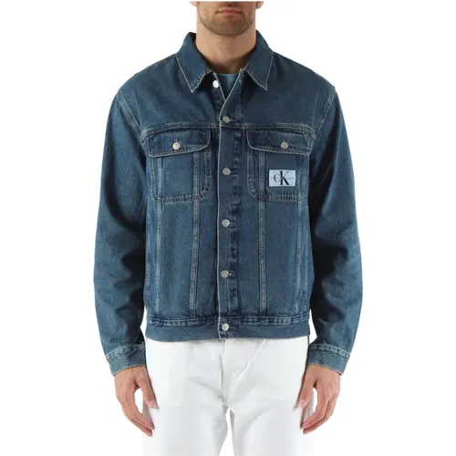 Regular Fit Jeans Jacket with Logo Patch , male, Sizes: XL, S, M - Calvin Klein Jeans - Modalova
