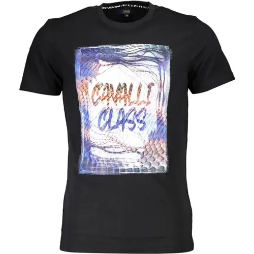 Cotton T-Shirt with Print Logo , male, Sizes: M, XL, 2XL, L - Cavalli Class - Modalova