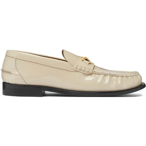 Lackleder Slip-On Schuhe , Herren, Größe: 41 EU - Versace - Modalova