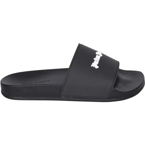 Schwarze Sandalen mit geprägtem Logo - Palm Angels - Modalova